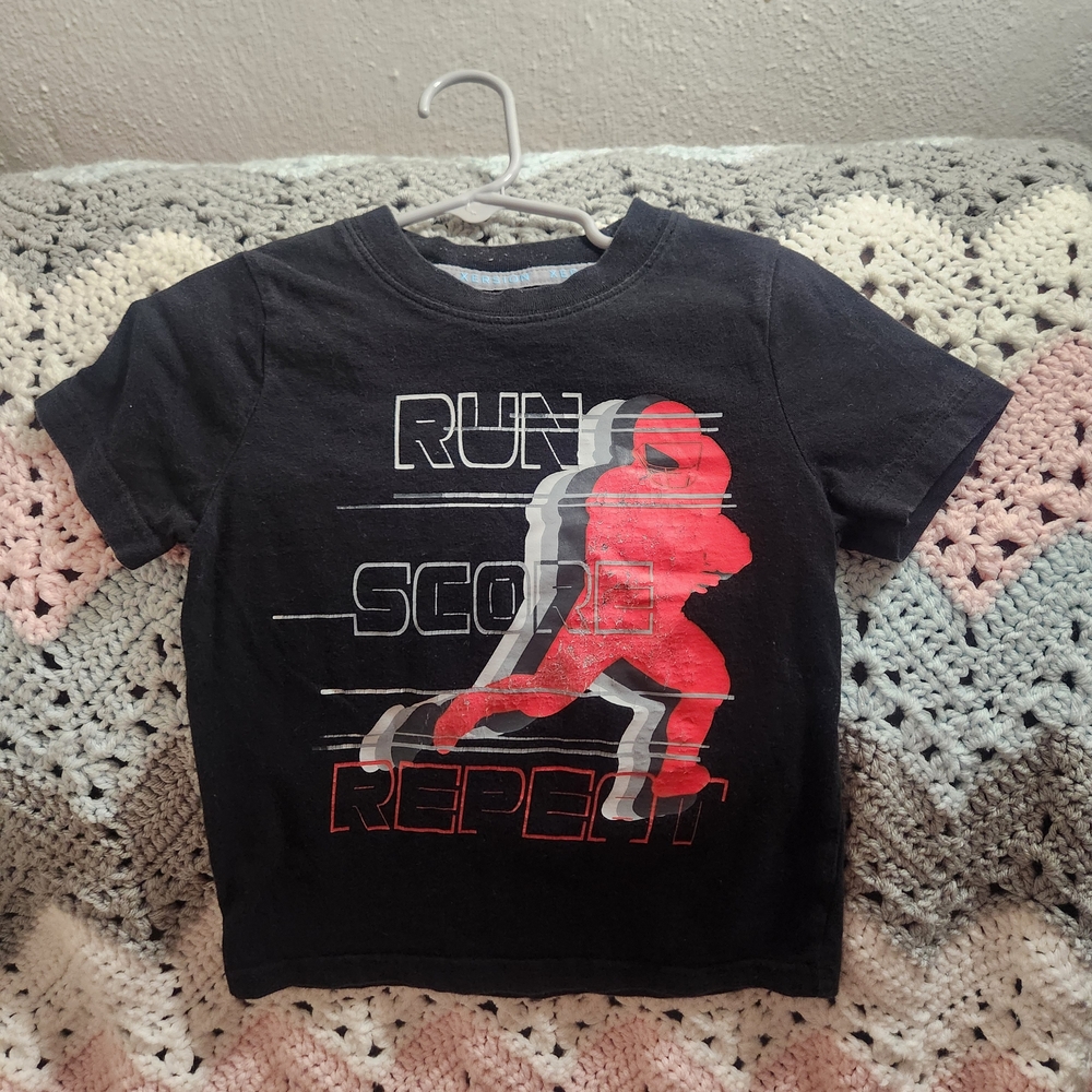Xersion Black Tee with Red Graphic Design